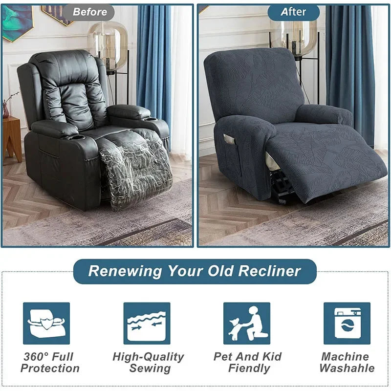 Elegant Stretch Jacquard Recliner Sofa Covers for Cozy Living Rooms