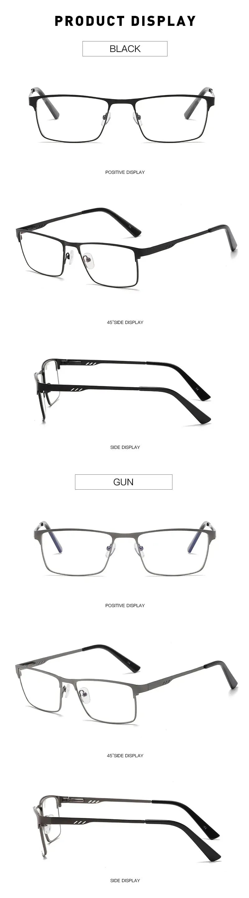 Stylish Square Metal Reading Glasses | Blue Light Blocking Eyewear