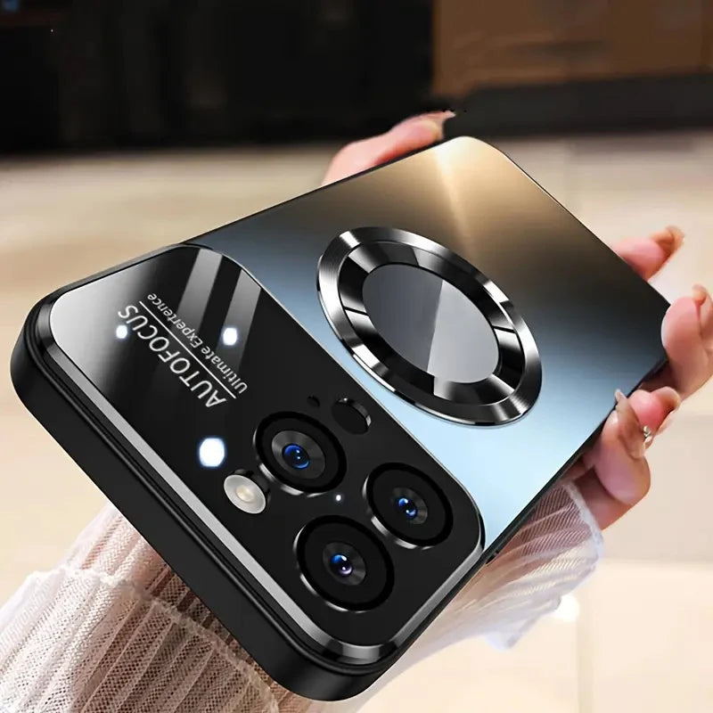 Stylish Titanium Metallic Magnetic Phone Case for iPhone Models