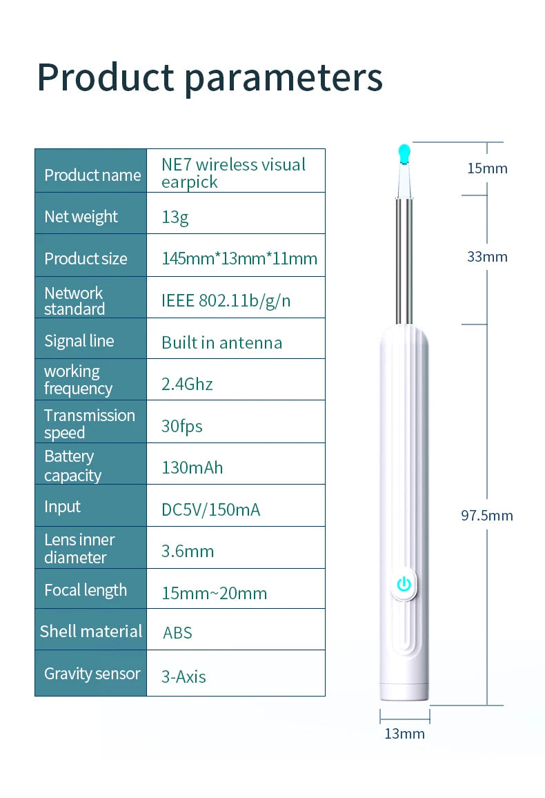 Smart Visual Ear Cleaner with Camera | USB-C Ear Wax Removal Tool