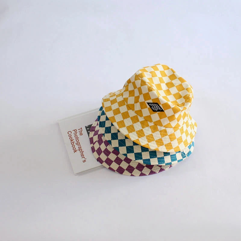 Checkerboard Pattern Kids Bucket Hat | Perfect Sun Protection