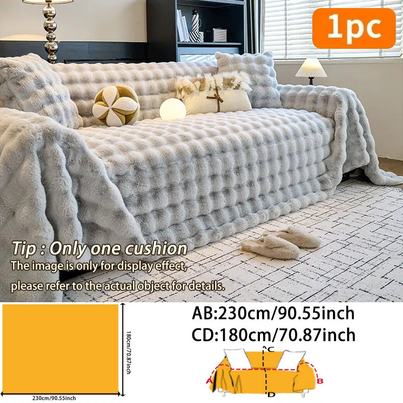 Plush Sofa Towel Cover | Thick Anti-Slip Winter Sofa Protector