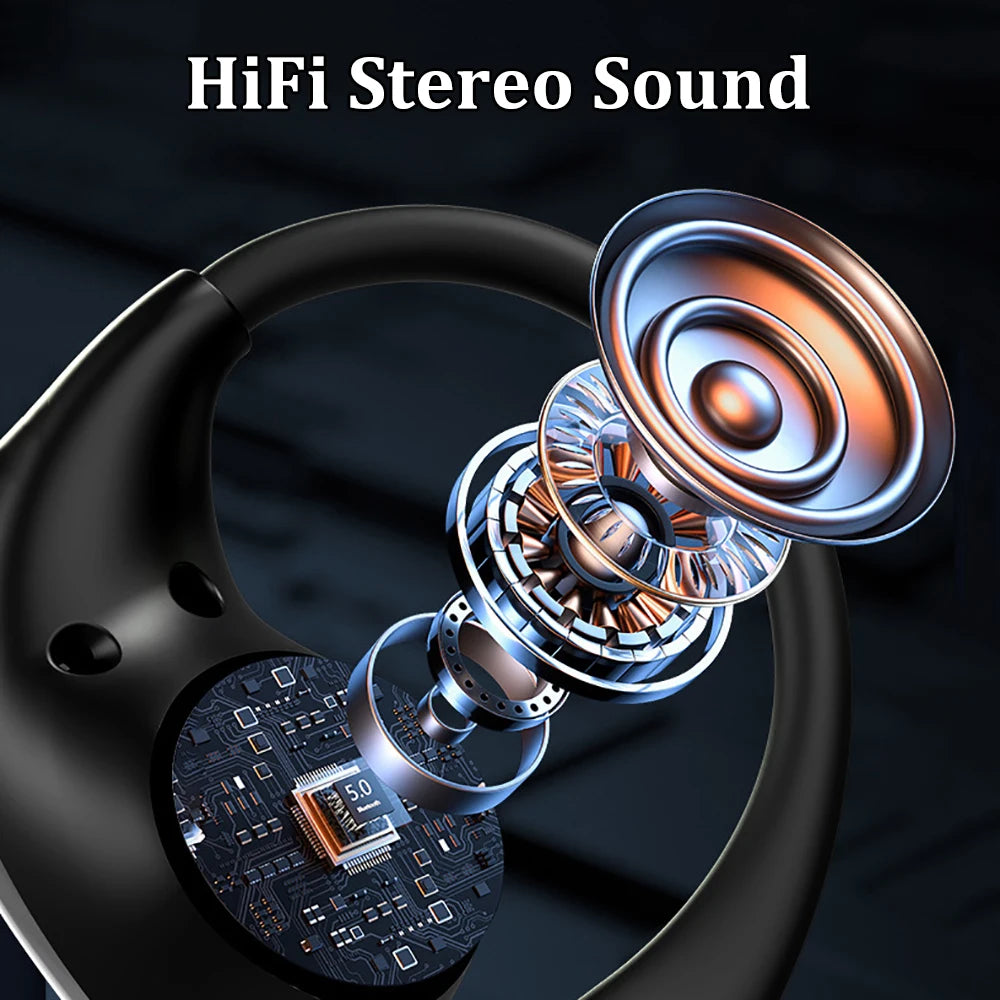 Waterproof Bluetooth 5.4 Ear Hook Wireless Headphones | HiFi Sound