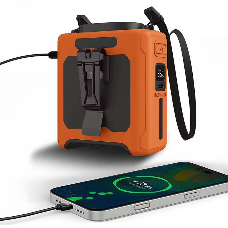 10000mAh Wearable Waist Fan | Hands-Free Cooling for Outdoor Use