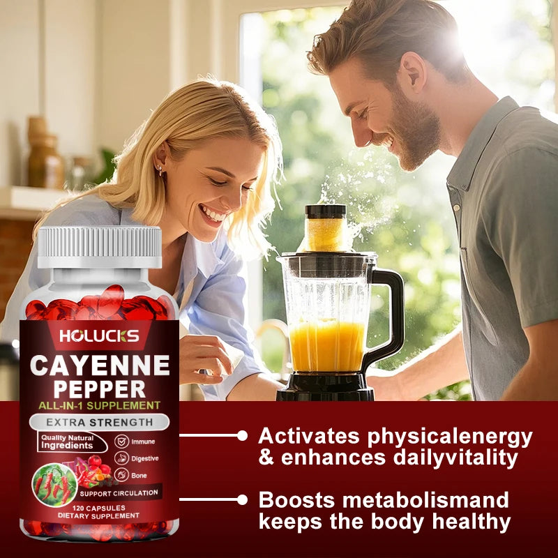 Cayenne Pepper Capsules with Vitamin D3 & K2 | Boost Health & Wellness