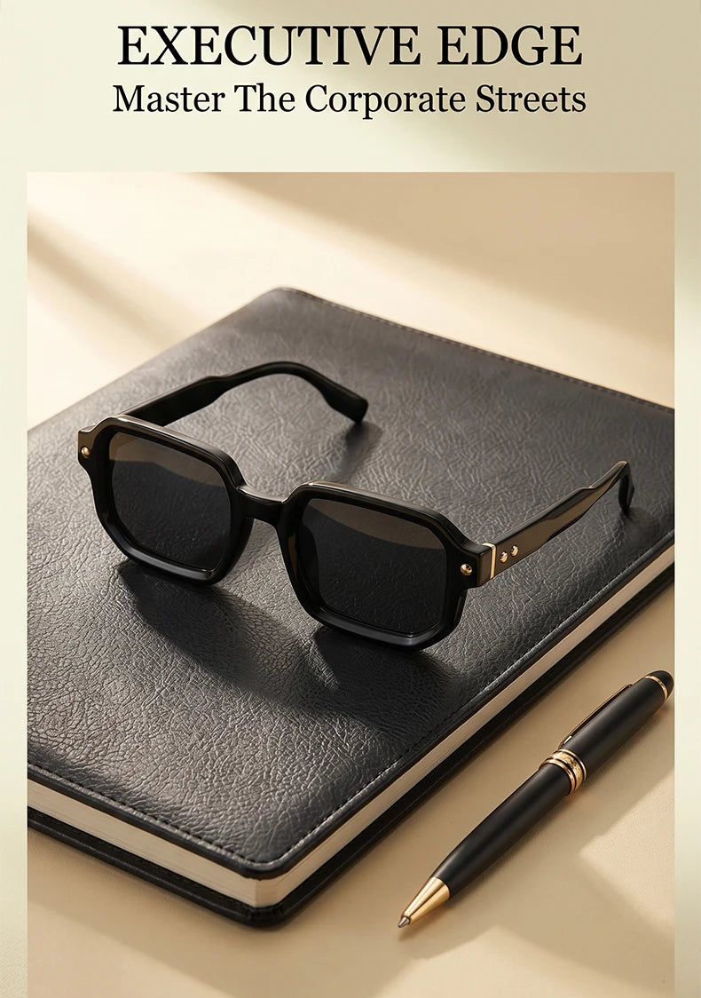 Vintage Photochromic Square Sunglasses for Men | Retro Steampunk Style