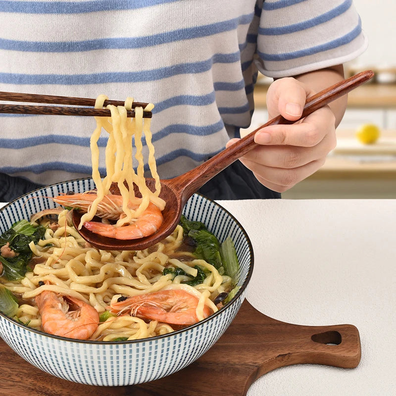 Long Handle Wooden Soup Spoon | Premium Kitchen Utensil