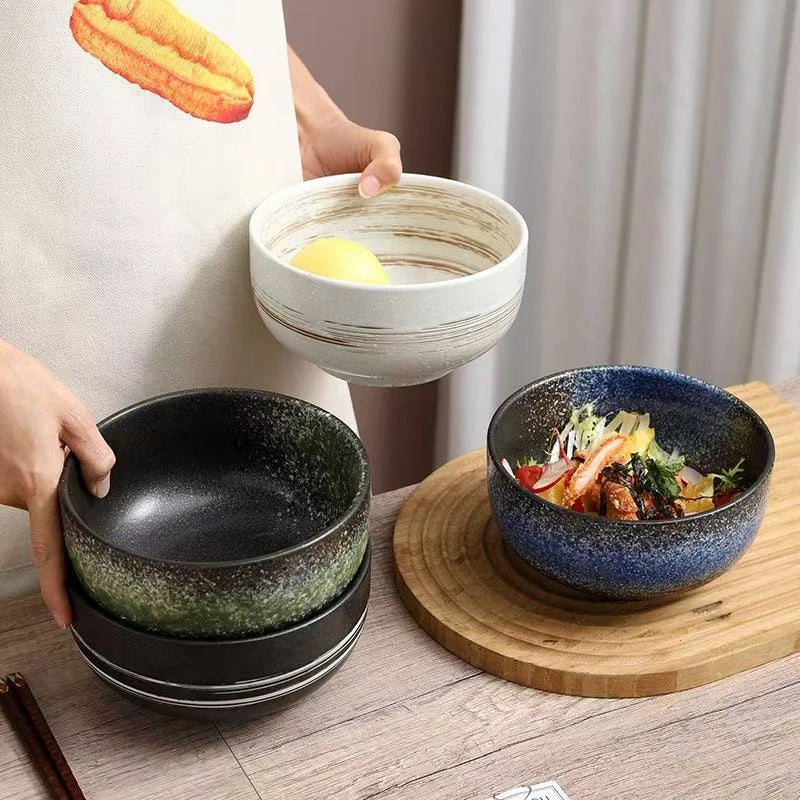 Japanese Style Ceramic Ramen Bowl Set | Elegant Dinnerware