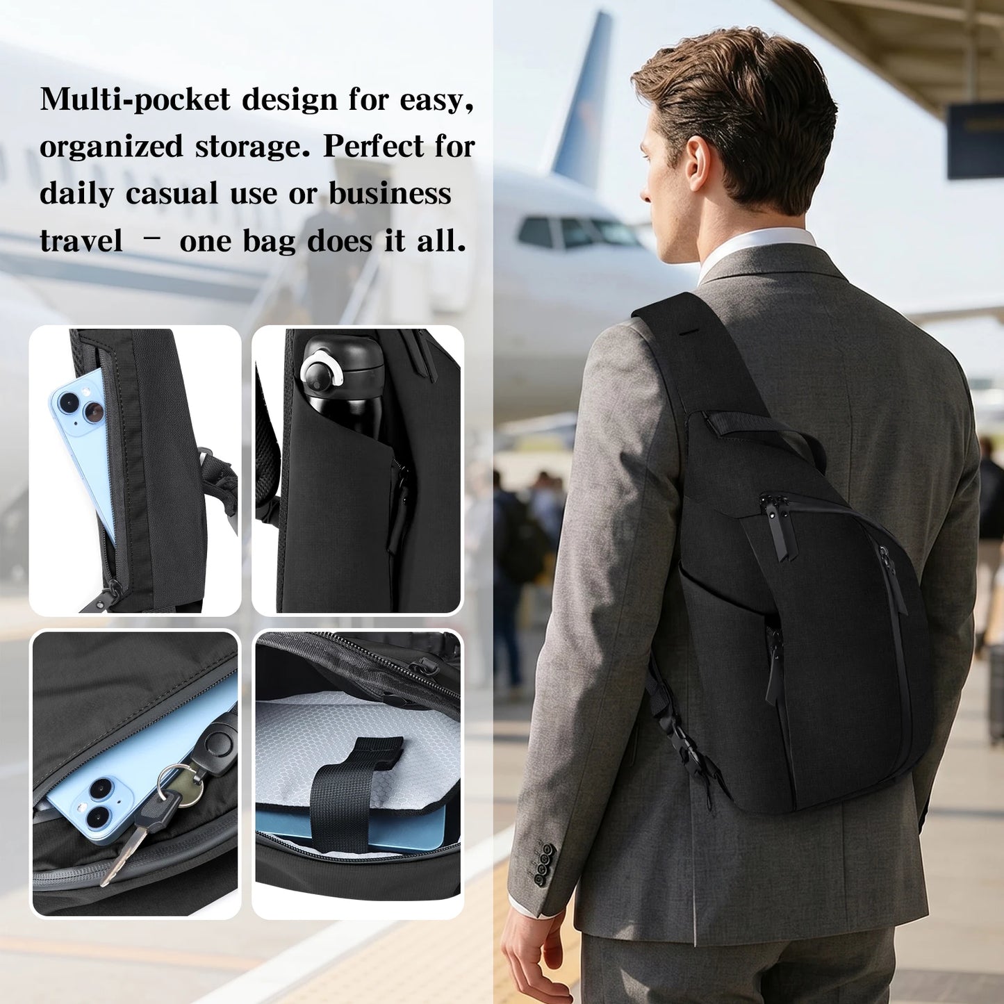 Multi-Functional Waterproof Crossbody Bag for Outdoor Travel