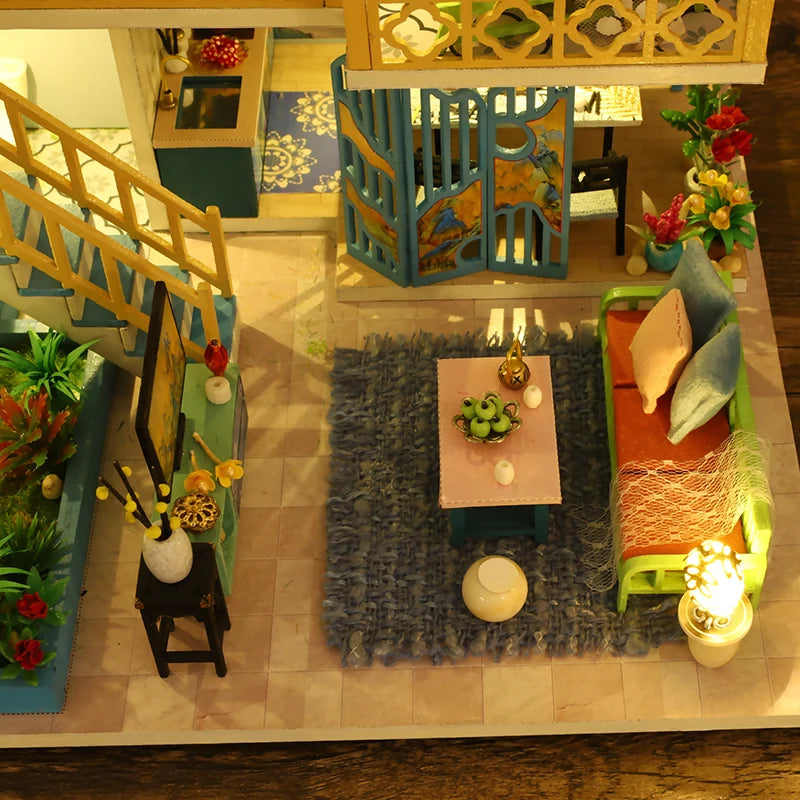 DIY Wooden Dollhouse Kit with LED Lights | Creative Assembly Fun