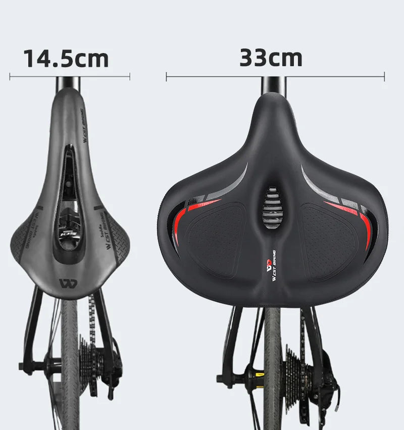 Oversize Comfortable Bicycle Saddle | Breathable Bike Seat Cushion