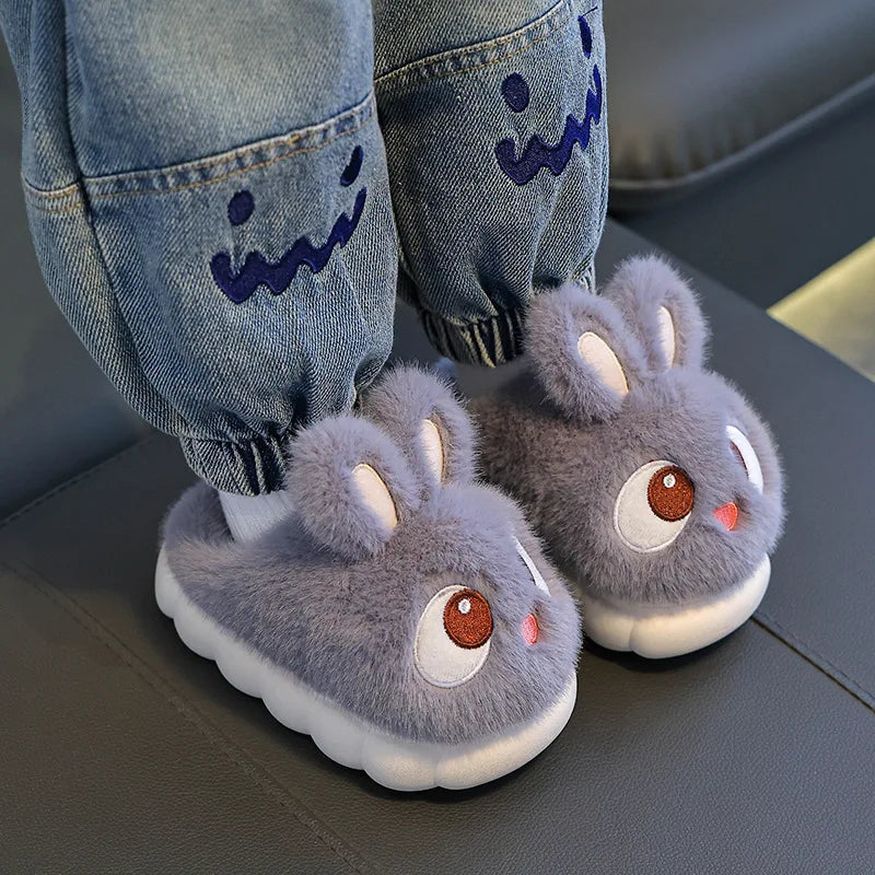 Kids Cute Rabbit Plush Slippers | Warm Winter House Shoes