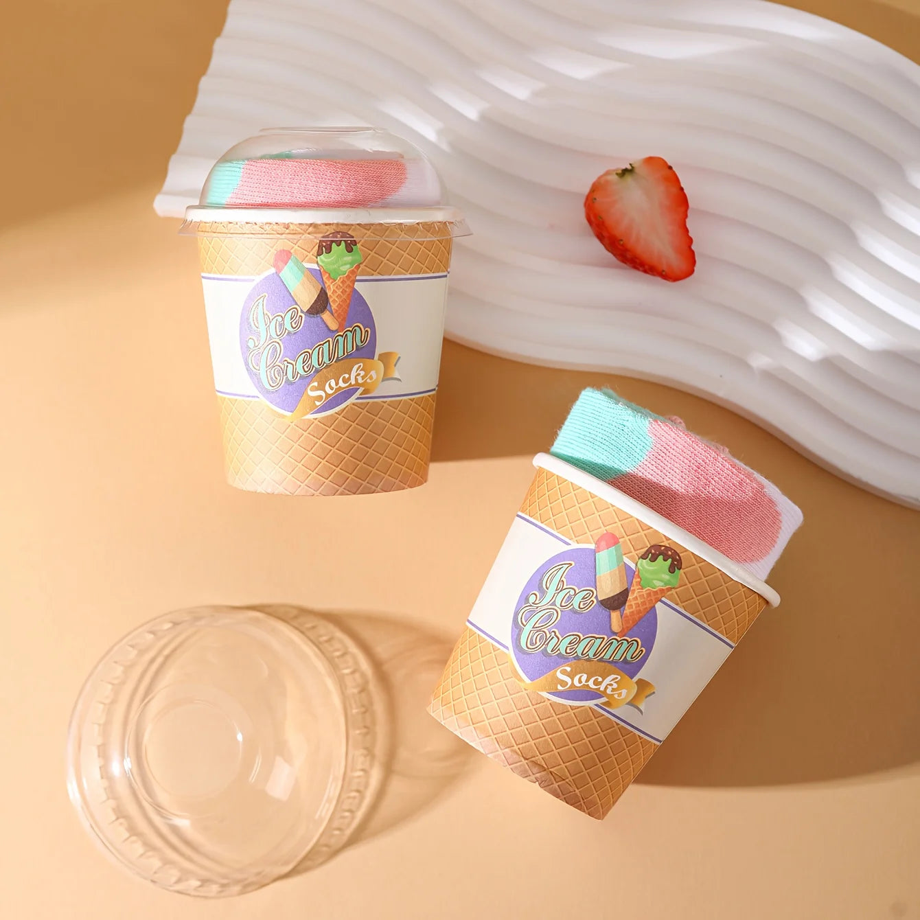 Colorful Mid-Calf Unisex Socks | Fun Ice Cream Gift Box Style