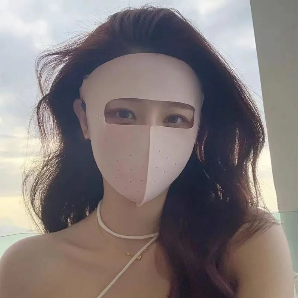Summer Ice Silk Sunshade Mask | UV Protection Outdoor Face Cover