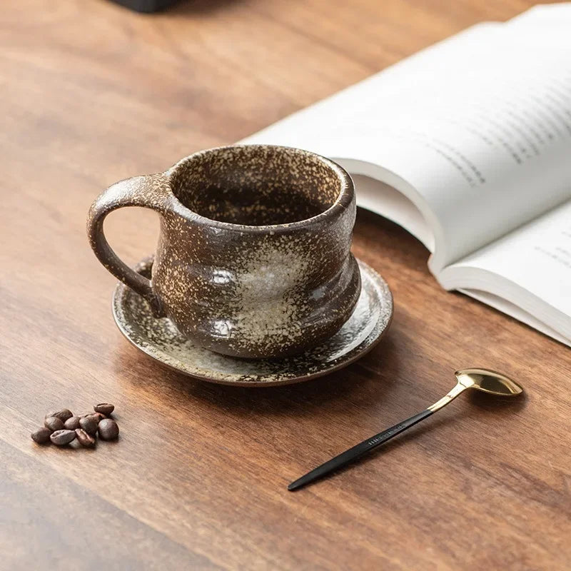 Taza de Cerámica Creativa | Taza de Café de Diseño Japonés Minimalista