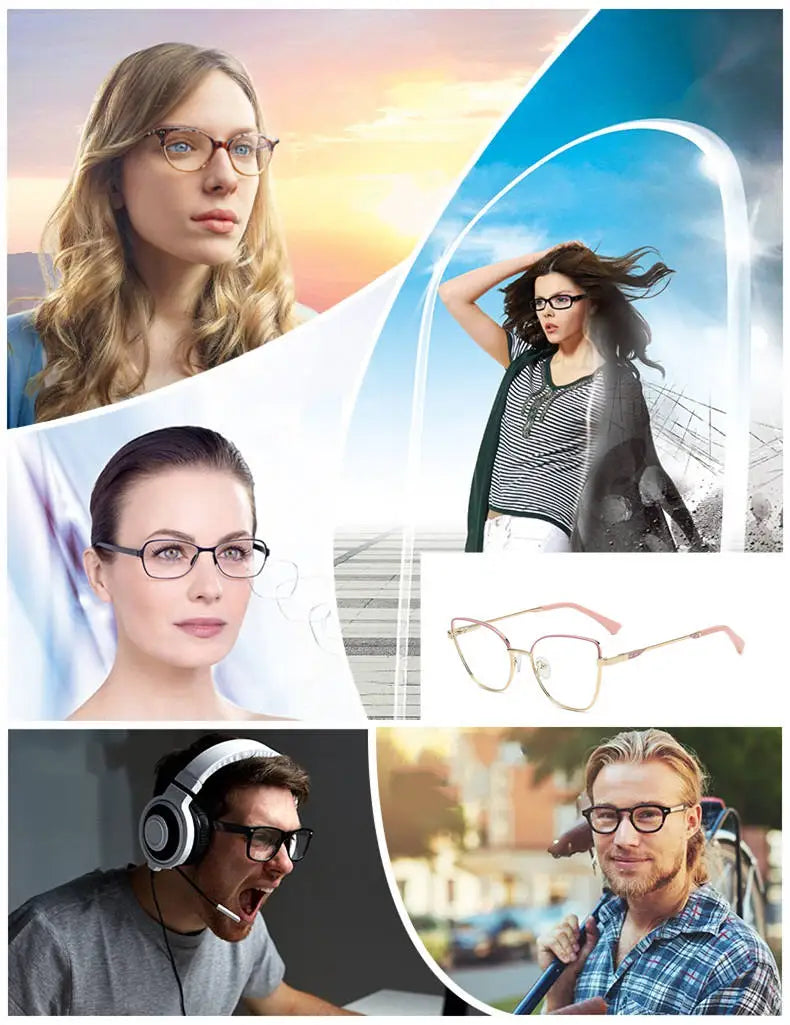 Custom Cat Eye Prescription Glasses for Myopia & Astigmatism