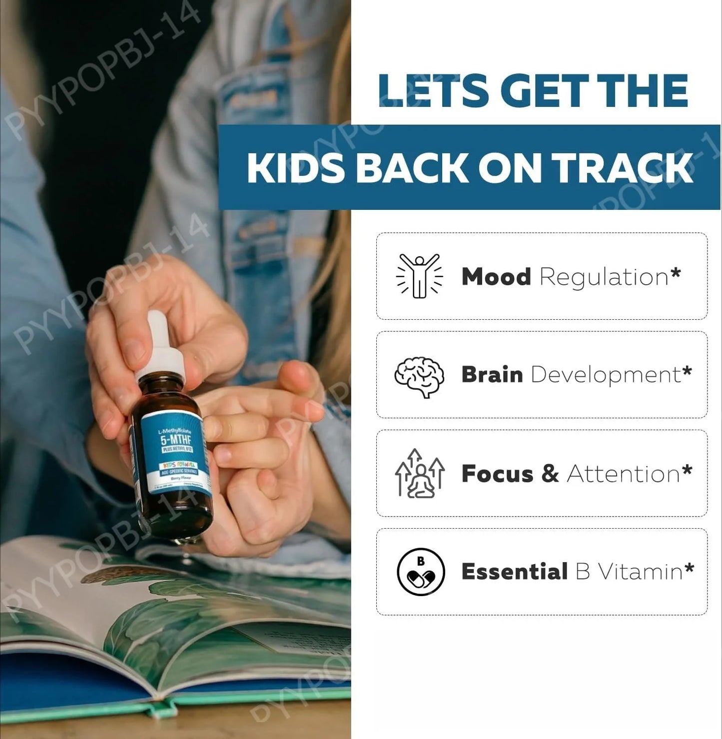 Kids L-Methylfolate Liquid Drops | Vegan Active Folate Support