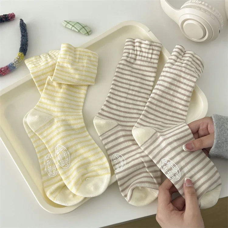 Casual Striped Women's Socks | Trendy Harajuku Streetwear