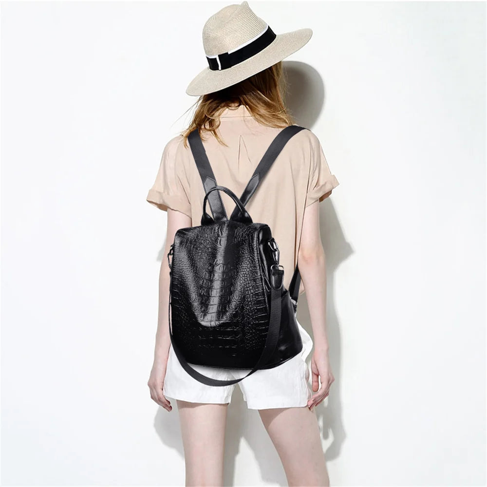 Stylish Anti-Theft Women's PU Leather Backpack | Perfect for Travel