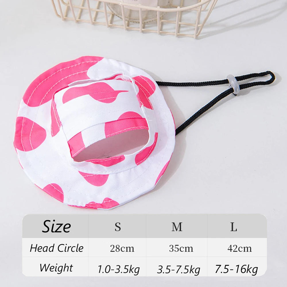 Cute Print Dog Hat for Small & Medium Dogs | Adjustable Pet Cap