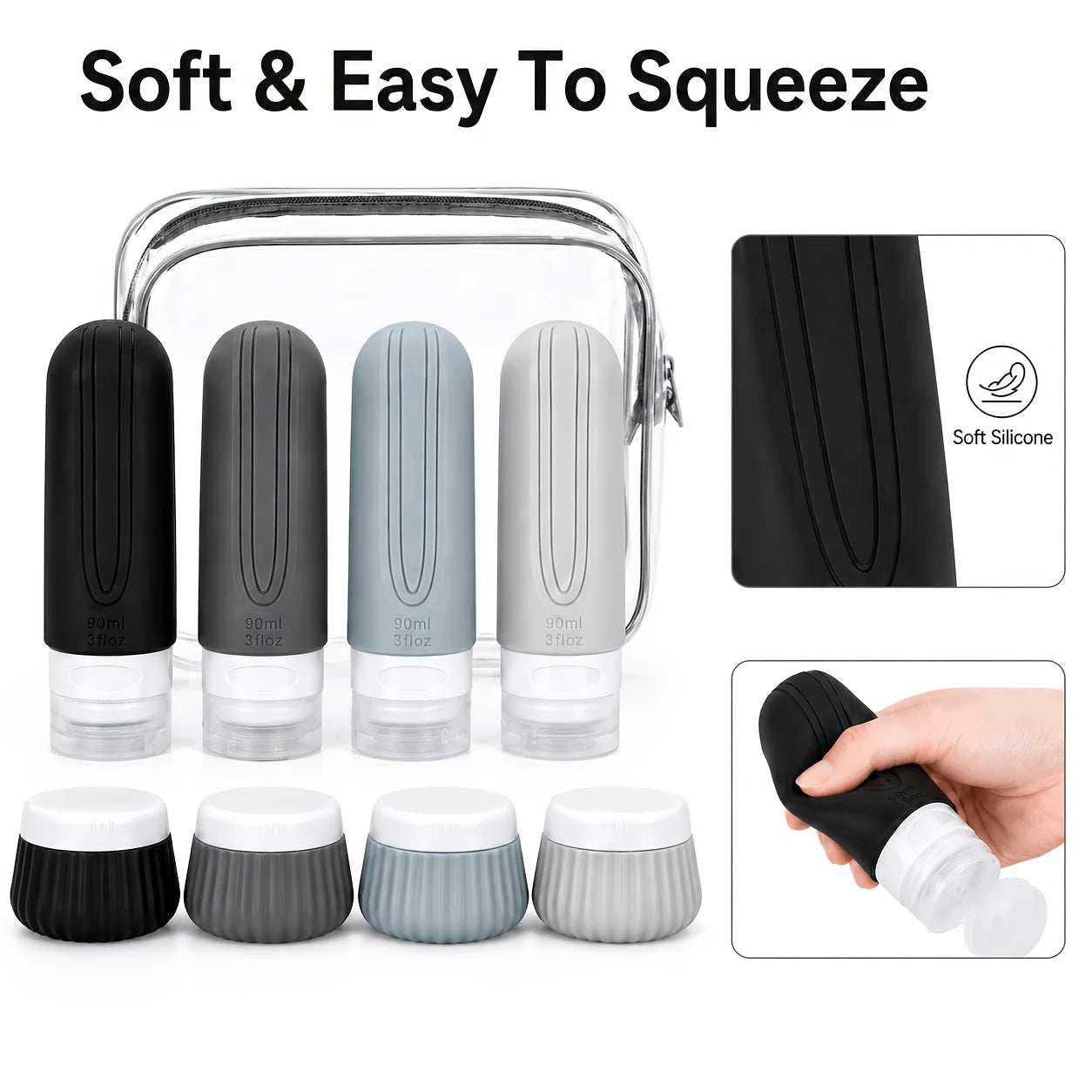 Leakproof 8Pcs Travel Bottle Kit | Perfect for Shampoo & Lotion
