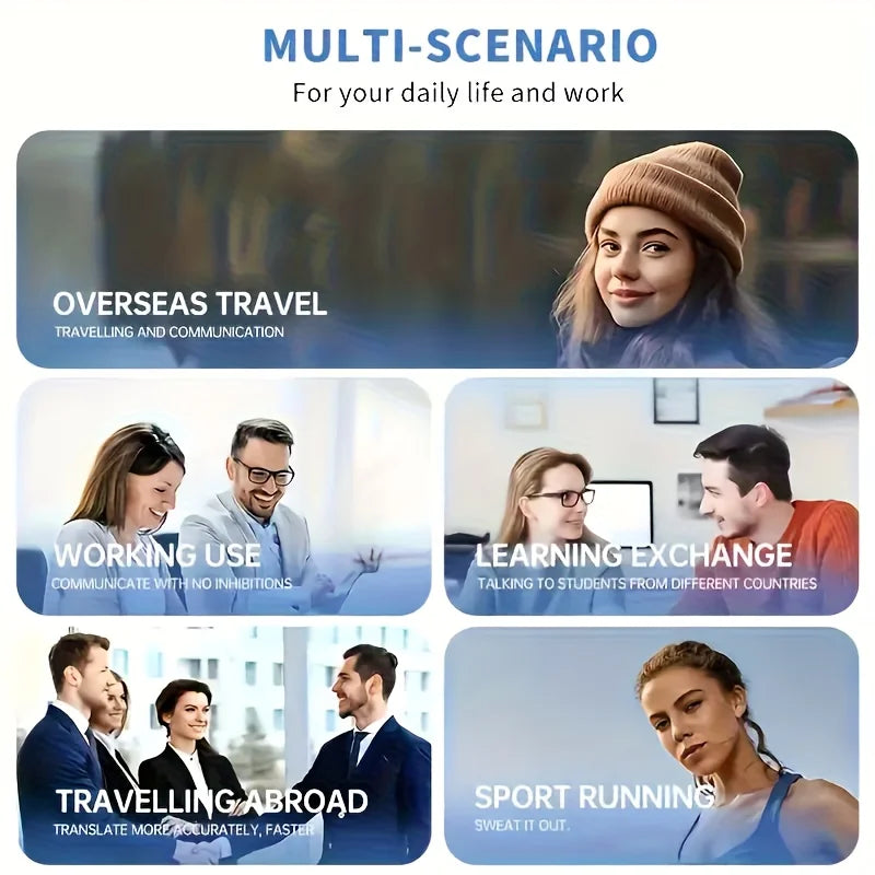 AI Real-Time Translator Bluetooth Headphones | Multi-Language TWS Earbuds