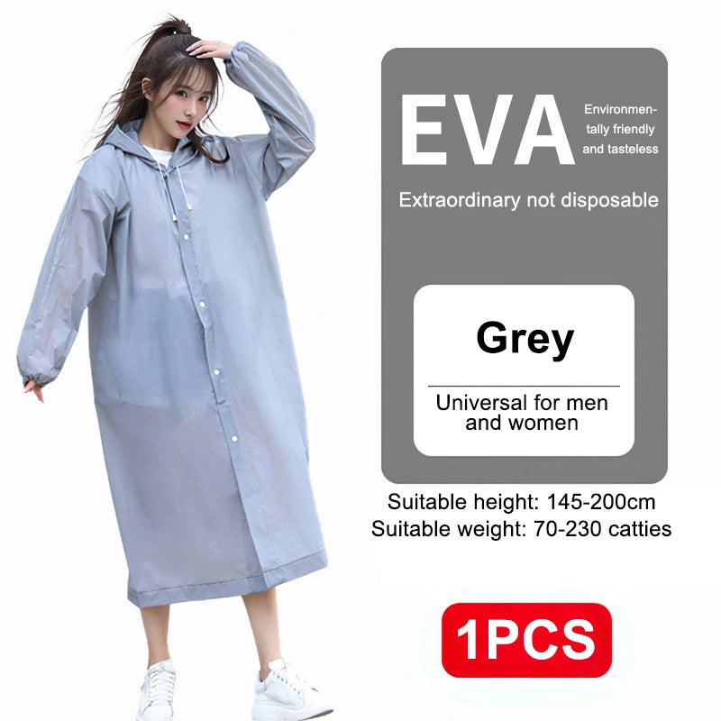 Transparent Non-Disposable Raincoat | Stylish Portable Poncho