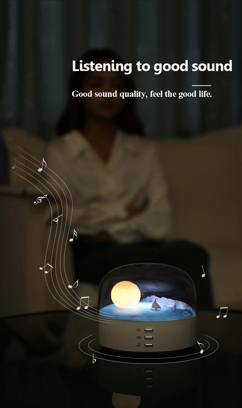 Mini Portable Bluetooth Speaker with Dimming Ambient Light