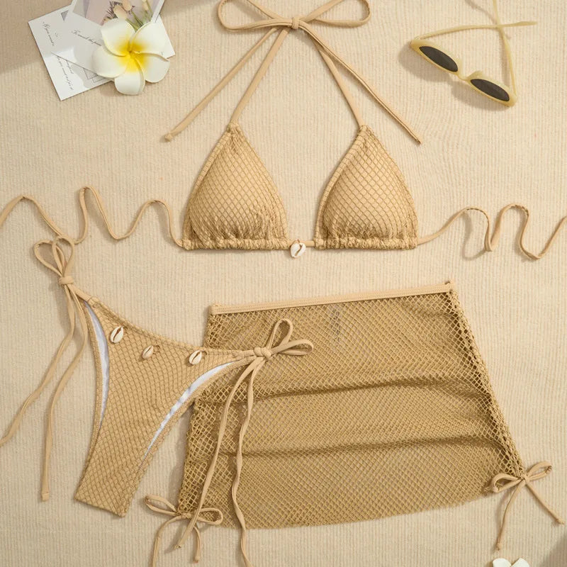 Stylish Three-Piece Bikini Set | Perfect for Beach & Pool Days