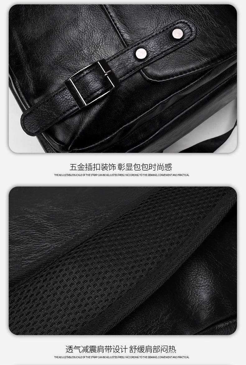 Men's Casual PU Leather Laptop Backpack | Stylish Travel Bags