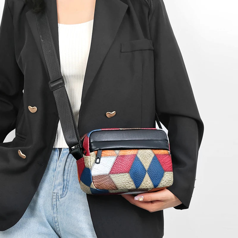 Colorblock Shoulder Bag | Trendy Patchwork Crossbody Purse