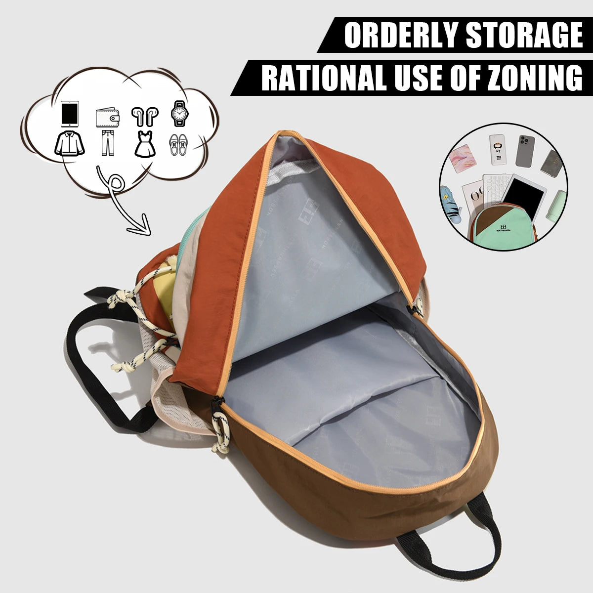 Japanese-Style Travel Ultra-Light Backpack, Niche Korean-Style Ins Outdoor Camping Backpack, Niche Brand Backpack for Women