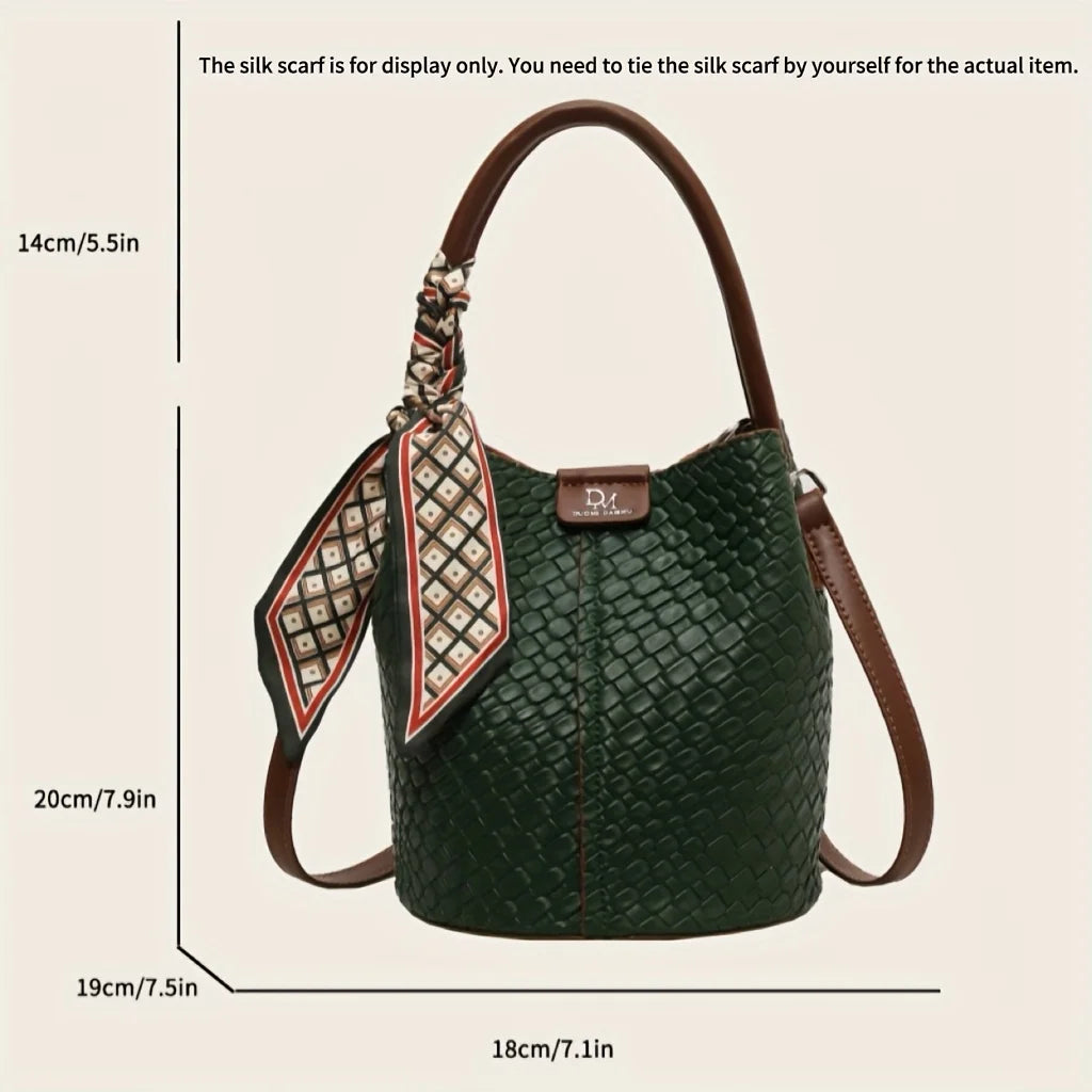 Bolso de cubo chic para mujer | Bolso de mano tejido de moda para cada ocasión