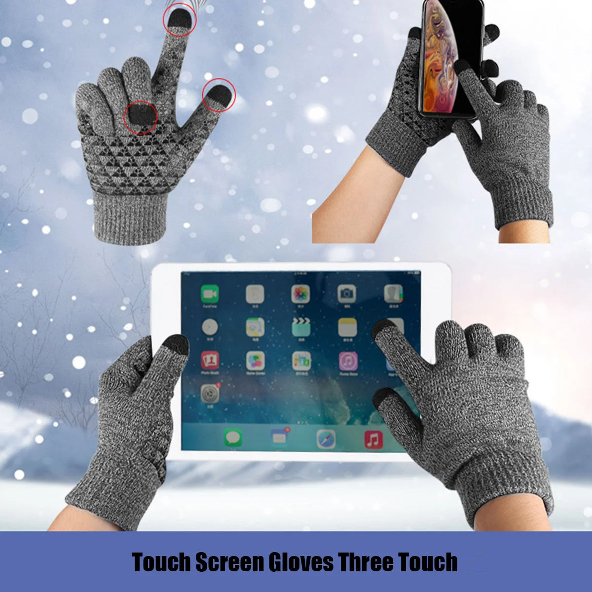 Thickened Velvet Touch Screen Winter Gloves | Unisex Warm Knitted