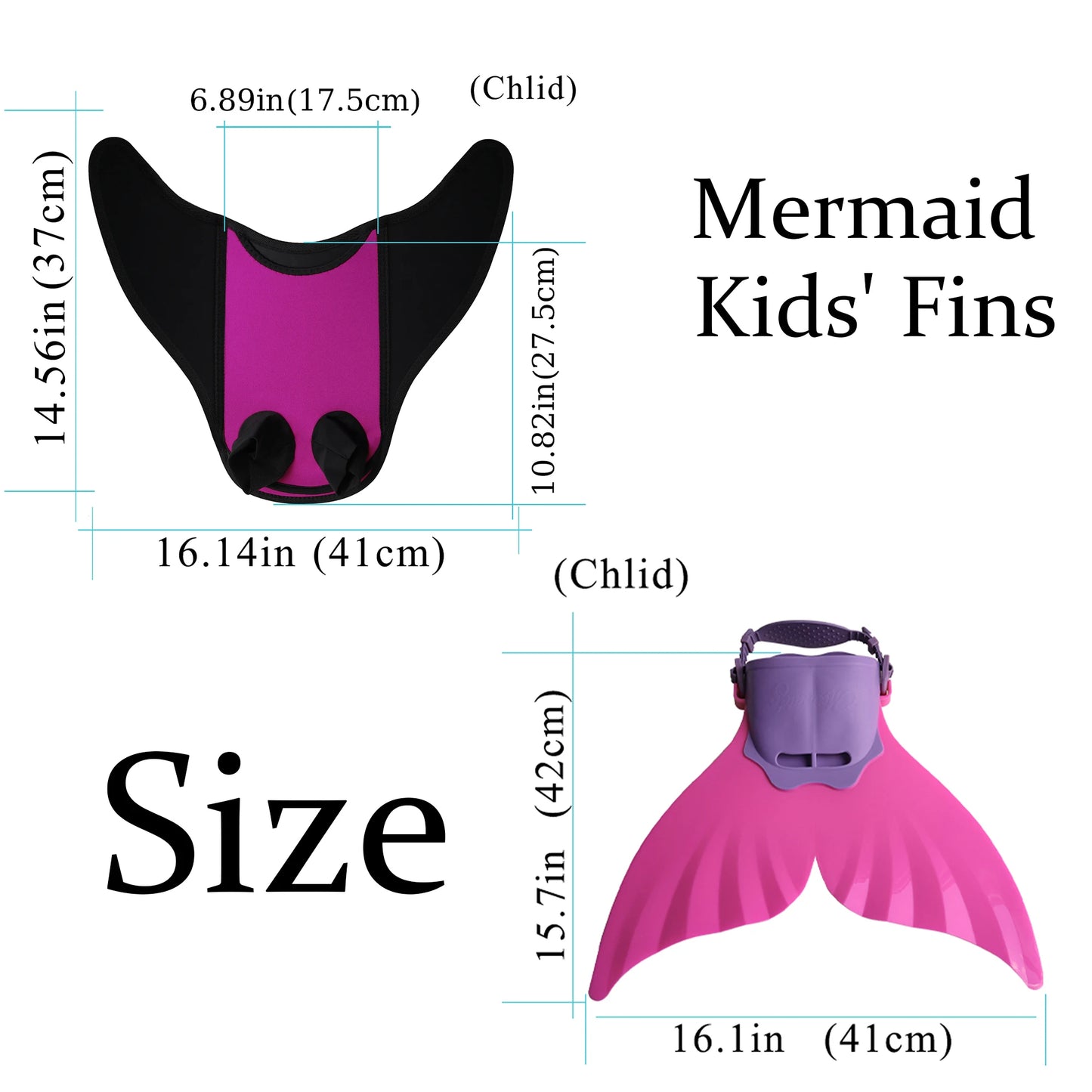 Children's Mermaid Swim Fins | Fun & Safe Pool Diving Gear