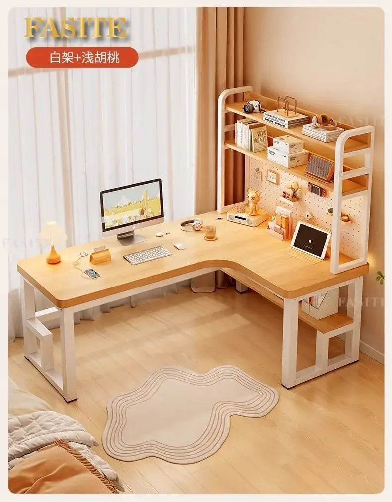 Premium Solid Wood Corner Computer Desk | Modern Workspace Solution