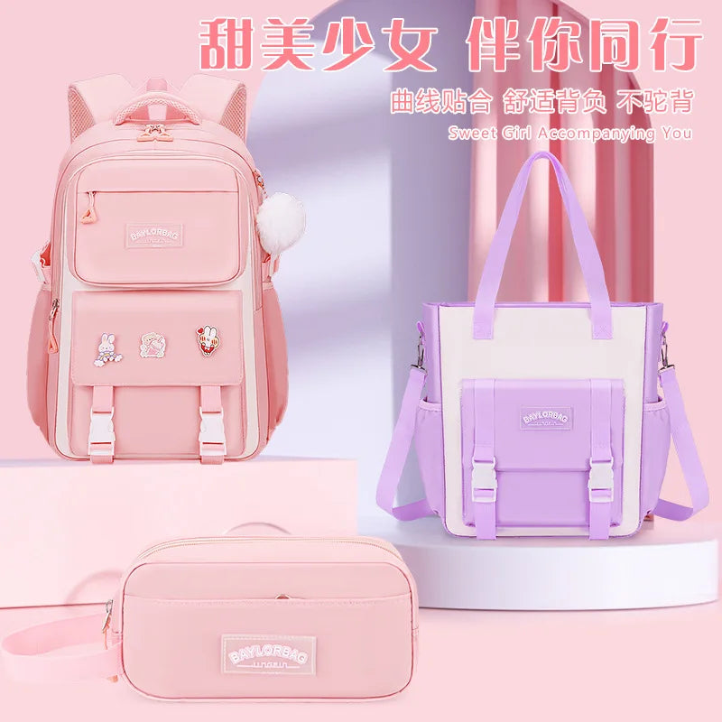 3-Piece Large-Capacity Children's Backpack for Middle School