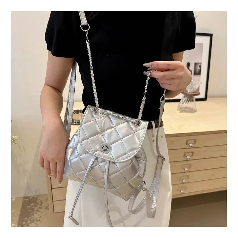 Bolso de hombro informal de verano con diseño de cuadros y gran capacidad