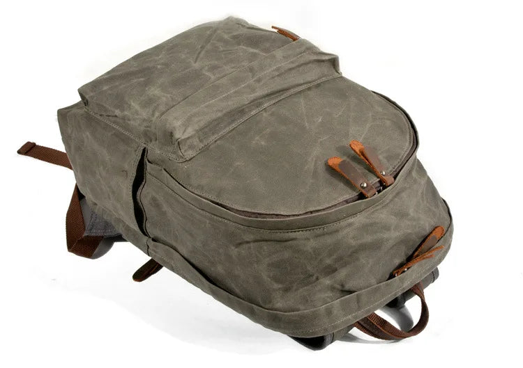 Waterproof Oil Wax Canvas Daypack | Versatile Unisex Rucksack