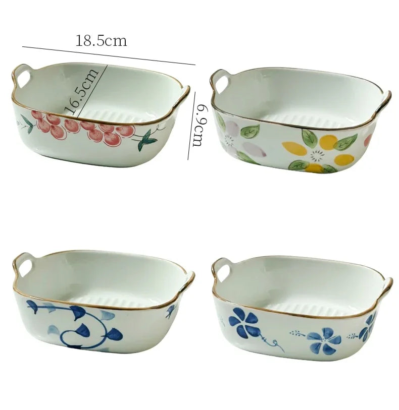 Elegant Hand-Painted Ceramic Bowl | Stylish Home Dining Decor