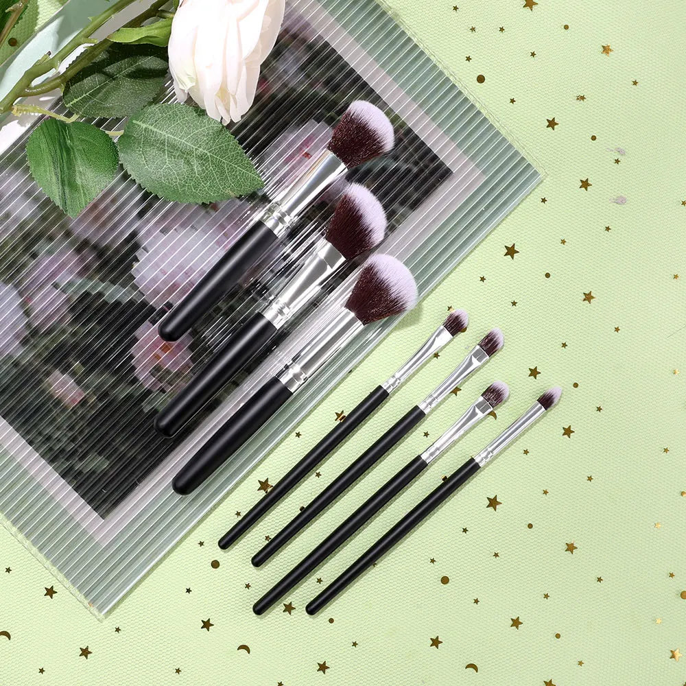 24 Piece Makeup Brush Set – Soft Bristle Synthetic Brushes with Wood Handles for Foundation, Blush, Eyeshadow, Powder & Blending – Full Face Beauty Tools