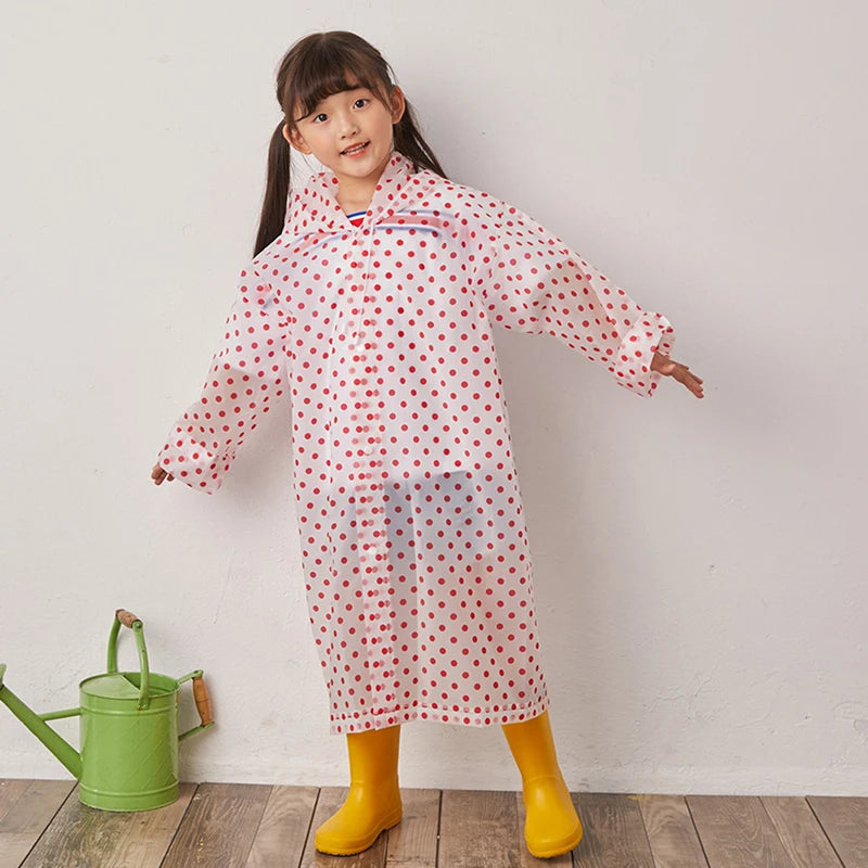 Kids Portable Hooded Raincoat | Waterproof Rain Poncho for Children