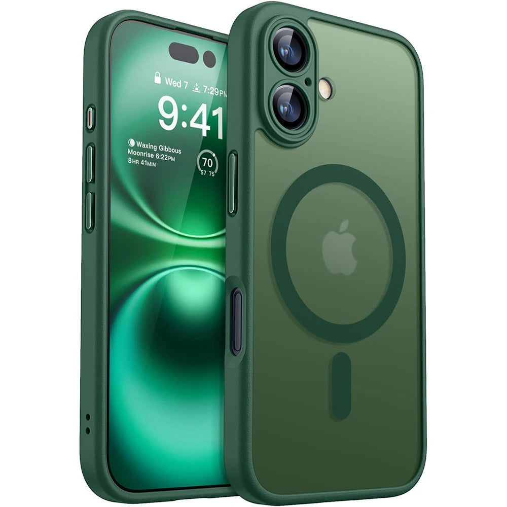 Magnetic Luxury Matte Translucent Shockproof Case for iPhone 16/15/14/13