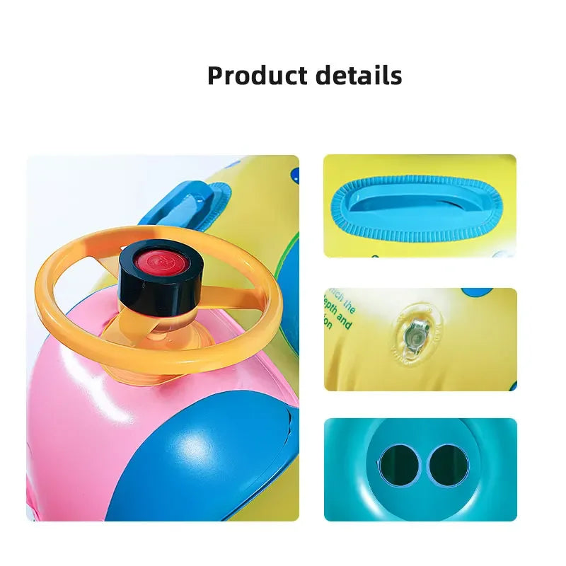 Inflatable Baby Swimming Ring with Parasol | Safe Pool Float