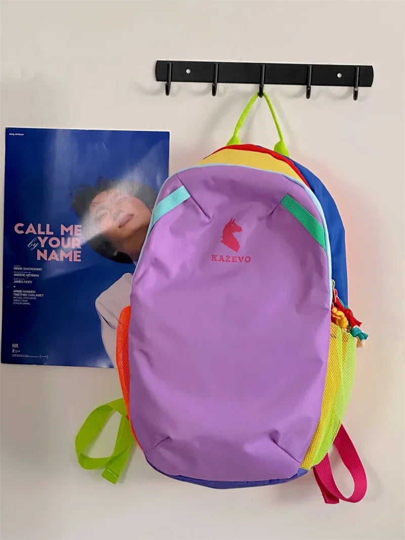 Dopamine backpack, contrasting colors, travel backpack, hiking, mountaineering, outdoor leisure, lightweight travel, study bag