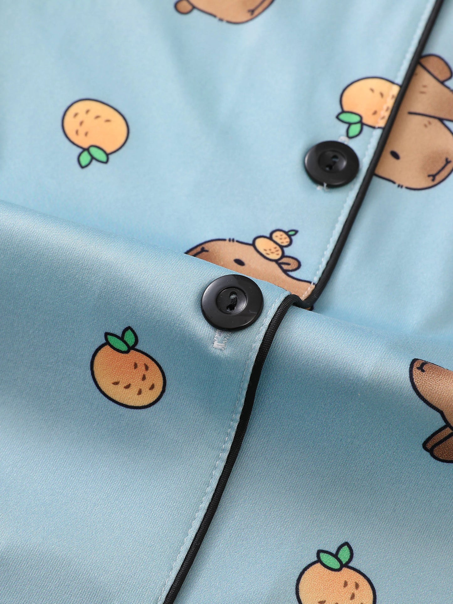 Cute Capybara Cardigan Pajamas Set for Women | Comfy Sleepwear