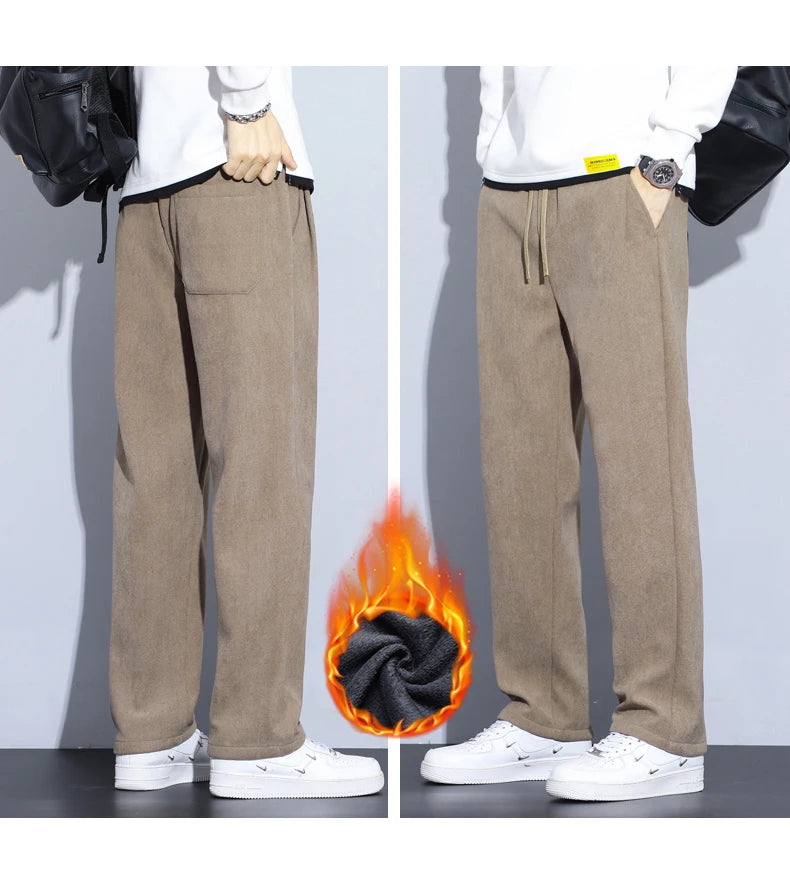 Men’s Thermal Fleece Pants | Cozy Wide-Leg Winter Sweatpants