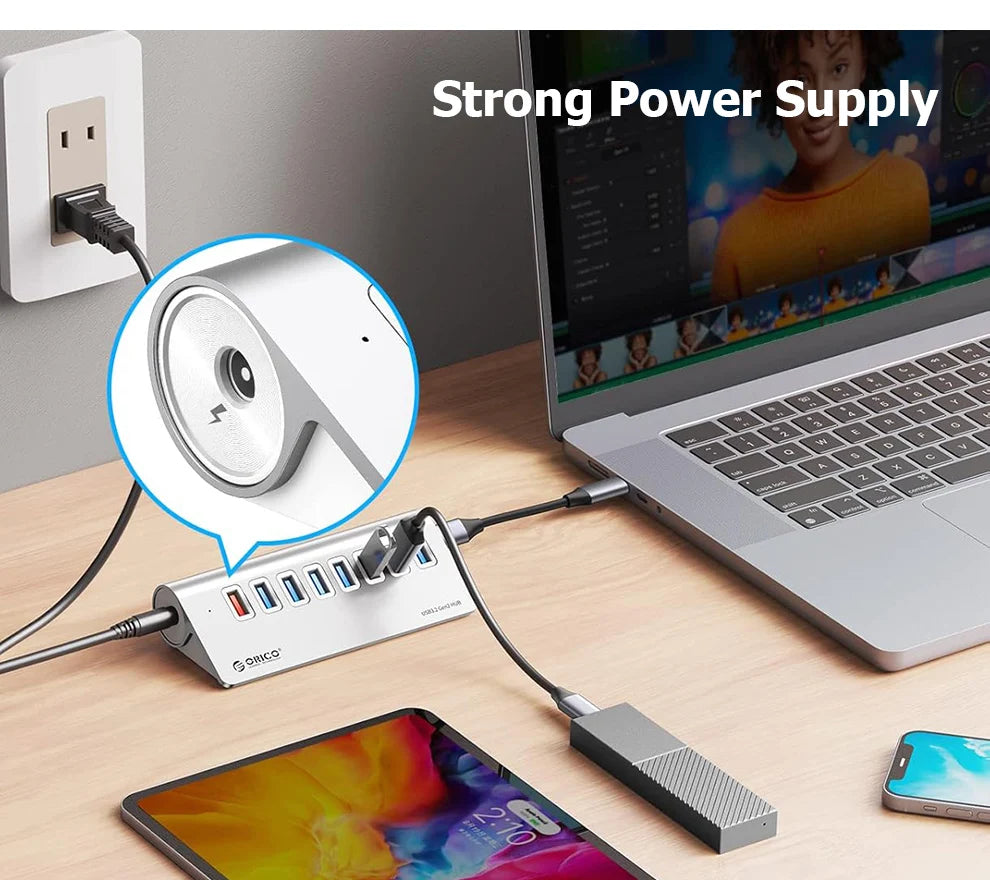 10Gbps USB 3.2 Docking Station Hub | Fast Charging & Multi Ports
