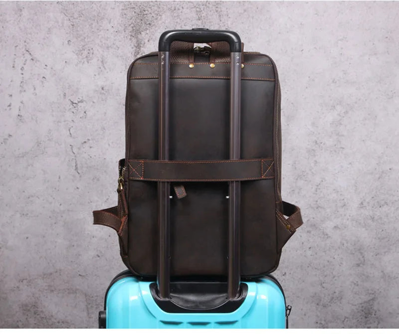 Vintage Genuine Leather Backpack for Men | Stylish Daily Rucksack