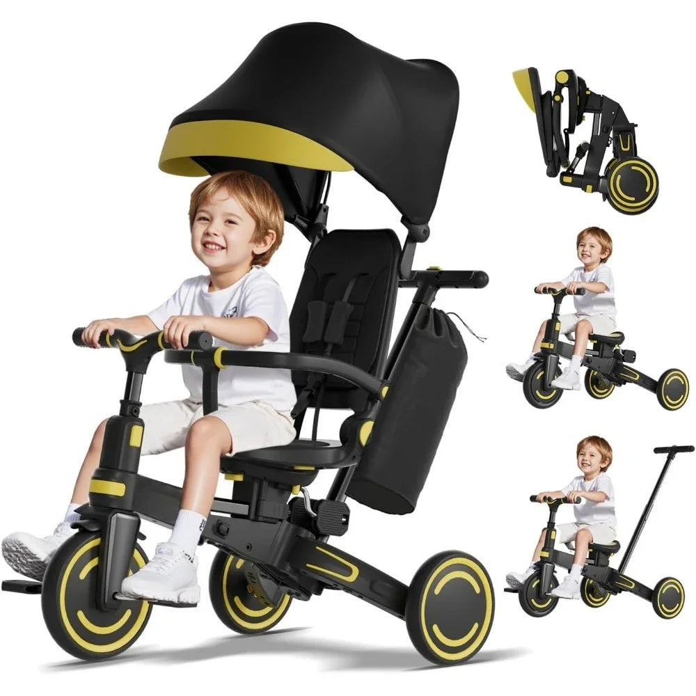 9-in-1 Convertible Push Tricycle for Toddlers | Safe & Lightweight